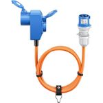 Goobay CEE-Adapterleitung CEE-Stecker auf 90° CEE-Kupplung und Schutzkontakt-Kupplung 5 m (76233)