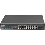 Lanberg Switch 16X 100MB DSP+/2X1GB/1XSFP Rack 10/19" 150W (RSFE-16P-2C-150)