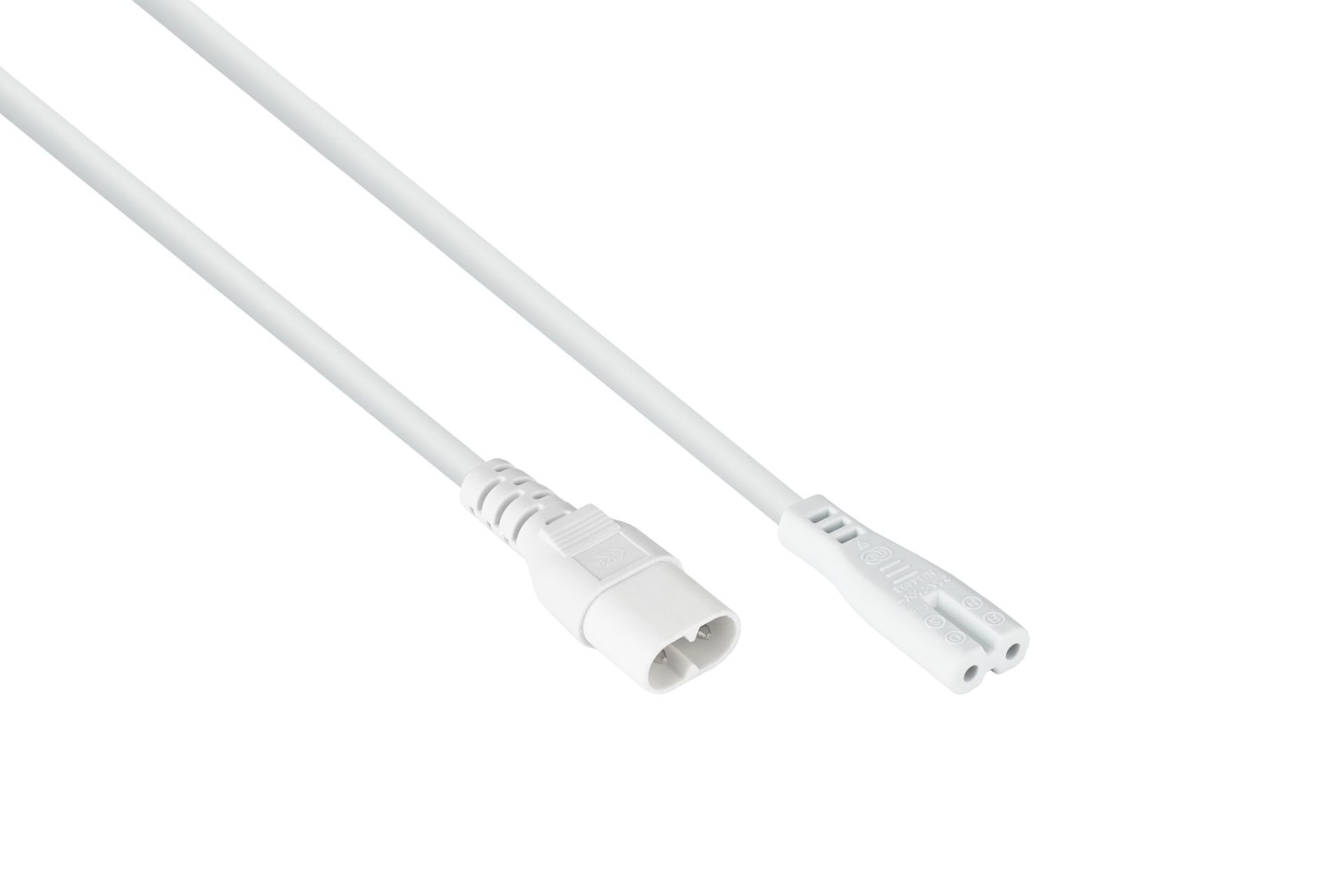 Kabelmeister Euro-Verlängerungskabel C8 auf IEC C7, 0,75 mm², 2 m, Weiß