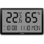 Hama Thermometer und Hygrometer Lombok, digital, für innen, Schwarz (00222232)