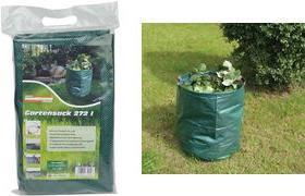 BRÜDER MANNESMANN Gartensack, 272 Liter, Polypropylen, grün aus reißfestem Kunststoffgewebe, selbststehend durch - 1 Stück (M63630)