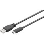 Goobay USB 2.0 Kabel USB-C™ auf USB A, schwarz, 1 m - geeignet für Geräte mit USB-C™ Anschluss (55466)