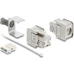 Delock Keystone Modul RJ45 Buchse zu LSA Cat.6A geschirmt mit Abschirmgeflecht werkzeugfrei (91084)