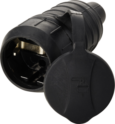 Sygonix SY-6618474 Schutzkontaktkupplung TPE 250 V/AC Schwarz IP44 (SY-6618474)