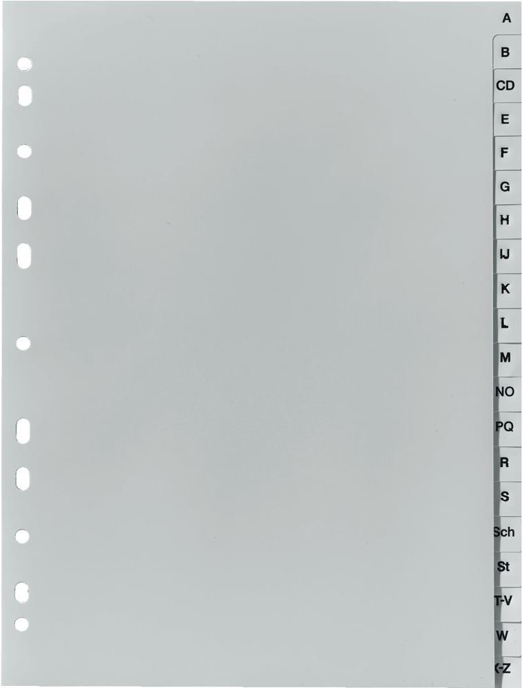 Herlitz 10843522 Tab-Register Alphabetischer Registerindex Polypropylen (PP) Grau (10843522)