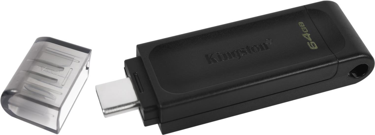 Kingston DataTraveler 70 USB-C 3.2 Gen 1 USB-Stick 64 GB Schwarz