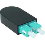 BlueOptics Lichtwellenleiter Loopback Adapter für OM3, G50/125µm Multimode SC/UPC-Duplex, aqua/türkis, Keramik Ferrule, -40°C bis +85°C (BOLBSCOM3)