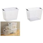 plast team Aufbewahrungsbox HOME BOX FLEX, 65 Liter Box mit faltbarem Deckel, Material Box: aus recyceltem PP, - 1 Stück (23040800)