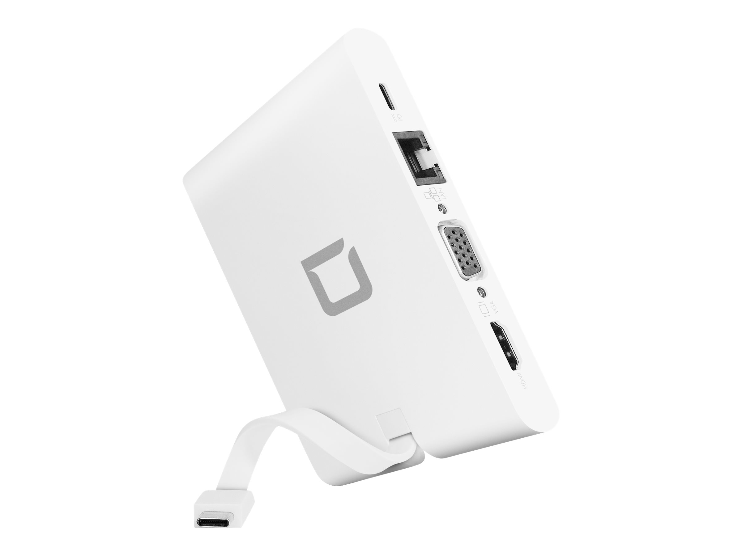 Dicota USB-C Portable Docking 9-in-1 Dockingstation HDMI 4K VGA USB-A 3.0 RJ-45 Weiß