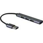 Helos HUB, 4in1 USB-A 3.0 St./3x USB-A 2.0 Bu. + 1x USB-A 3.0 Bu., spacegrau hochwertiges Aluminiumgehäuse , bis zu 5 Gbit/s dank USB 3.0 Standard , Plug & Play , USB-A 3.0 St. HUB mit 3x USB-A 2.0 Bu. und 1x USB-A 3.0 Bu. , PREMIUM , CE-zertifiziert , vergoldete Kontakte , ROHS 2.0 und REACH-konform , Farbe: spacegrau (344404)