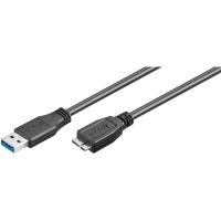 Wentronic Goobay USB 3.0 A > Micro-B (ST-ST) 1m Adapterkabel Schwarz (95169)