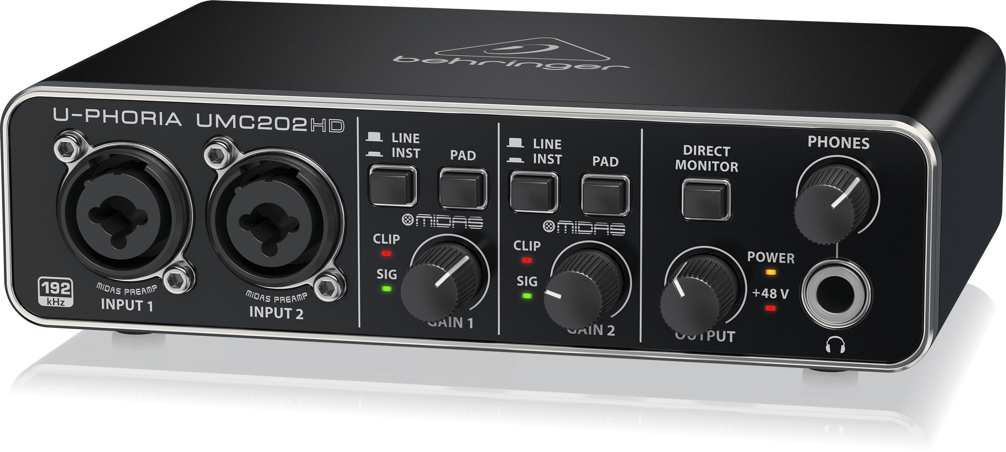 Behringer UMC202HD USB Audio-Schnittstelle 24-bit/192kHz Schwarz
