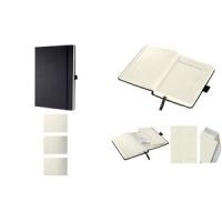 sigel Notizbuch "Conceptum", DIN A6 hoch, kariert, 97 Blatt edle "Softwave"-Oberfläche in schwarz, Seiten in chamois (CO131)