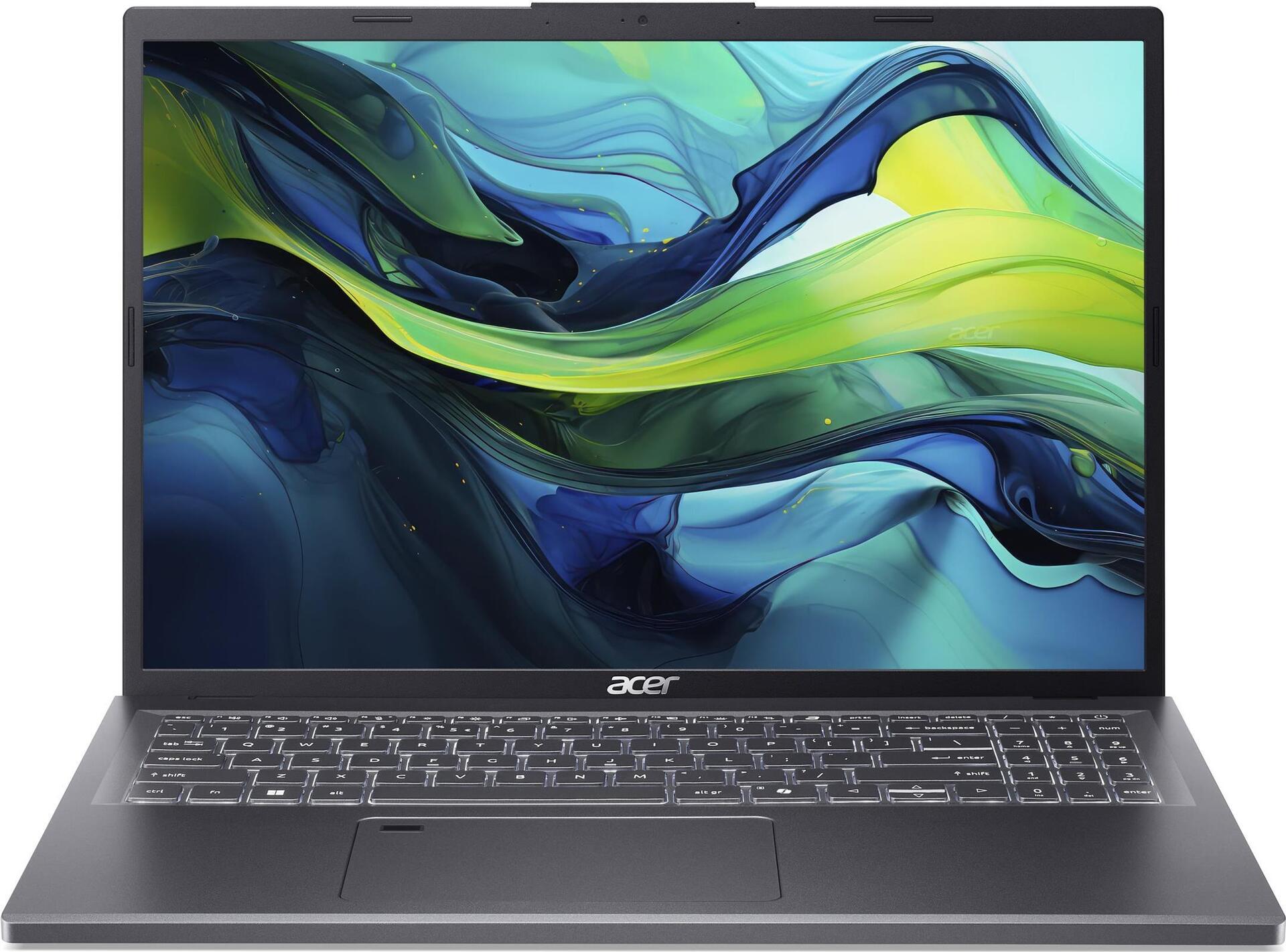 Acer Aspire 16 (A16-51GM-58V7) Notebook - US INTL. (QWERTY) Tastatur 16,0" WUXGA, IPS, Intel Core 5-120U, 16GB RAM, 512GB SSD, Geforce, RTX 2050, Windows 11, US-Tastatur (NX.KTJEG.00F)