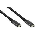 Magnetisches USB 4.0 Gen. 3x2 Spiralkabel (40GBit/s, 240W, 8K@60Hz), USB-Câ„¢ Stecker an USB-Câ„¢ Stecker, schwarz, 1m, Good Connections (2404-MT010S)