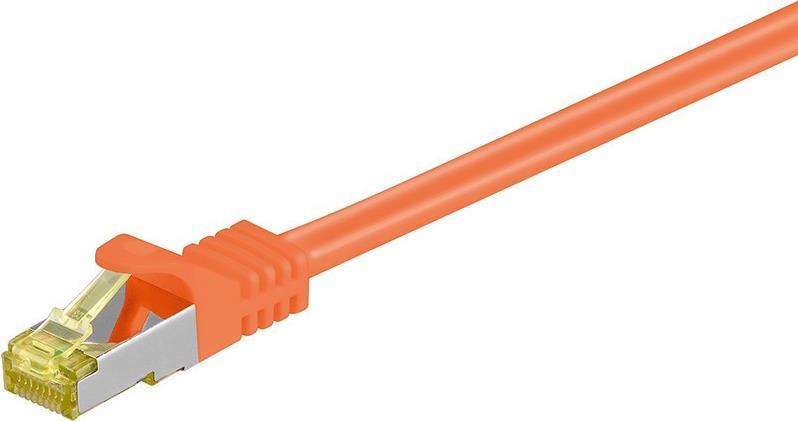 DSIT RJ45 Netzwerkkabel S/FTP (PiMF), mitCat.7 Rohkabel, Orange, 1m (DC-76-010)
