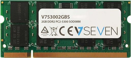 V7 2GB DDR2 667MHZ CL5 2GB DDR2 PC2-5300 - 667Mhz, SO DIMM (V753002GBS)
