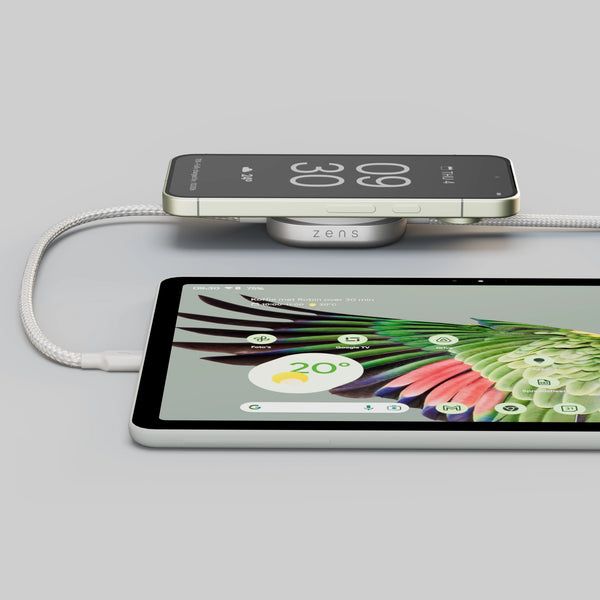 Zens Pro 2 USB-C auf Qi2 Ladekabel, 2-in-1, 15W kabellos, 140W max., 1,5 m, Weiß