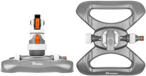 Bradas Kreisregner WHITE LINE, 4 Funktionen, mit Standfuß Rasensprenger für kleine bis mittelgroße Flächen, stabiler - 1 Stück (WL-Z11)