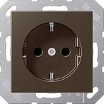 JUNG A 1520 KI MO. Buchsen-Typ: CEE 7/3. Produktfarbe: Braun, Material: Duroplast. Eingangsspannung: 250 V, Stromstärke (maximal): 16 A. Breite: 55 mm, Höhe: 55 mm (A1520KIMO)