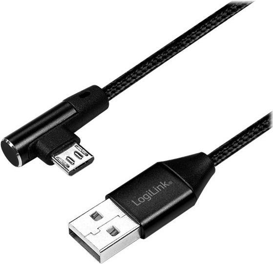 LogiLink USB-Kabel USB (M) gerade bis Micro-USB Typ B (M) gewinkelt (CU0141)