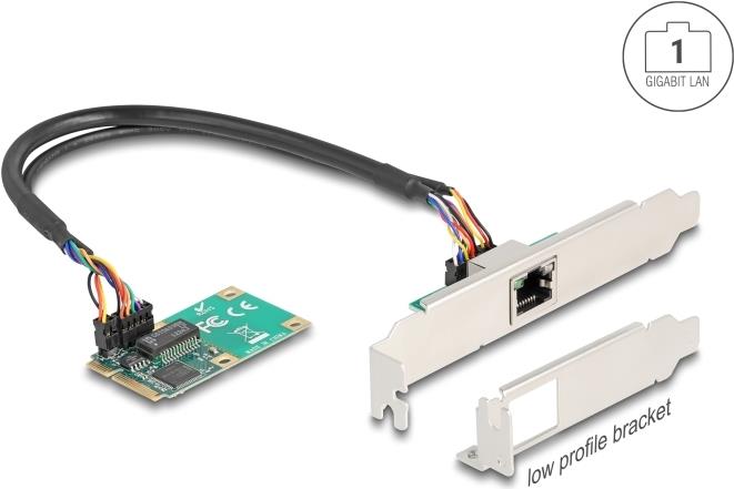 Image of Delock Mini PCIe I/O full size 1 x RJ45 Gigabit LAN (95268)