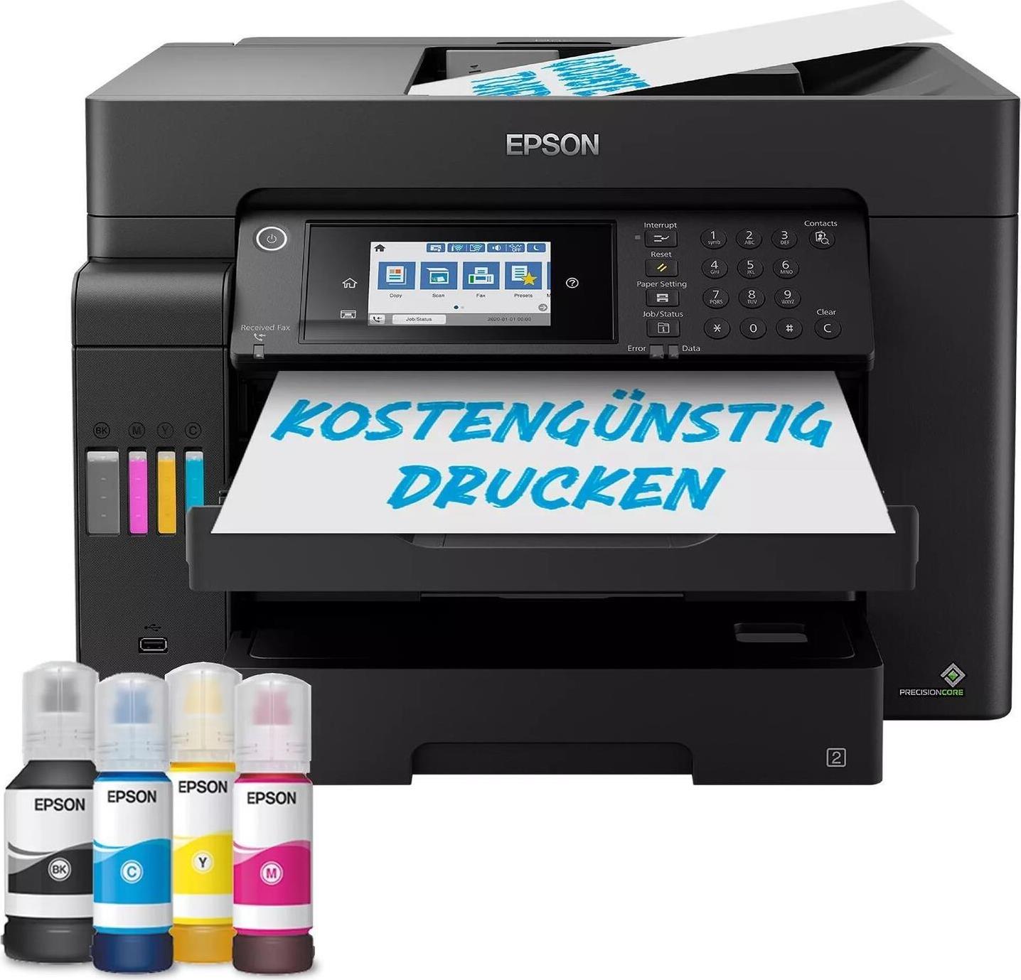 Epson EcoTank ET-16655 C11CH71411 Multifunktionsdrucker – A3+ – 4-in-1 – 25 ipm – 4800×2400 dpi – Duplex – ADF – WLAN/LAN – Schwarz (C11CH71411) (geöffnet) (B-Ware)
