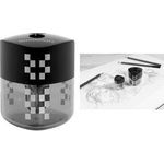 EBERHARD FABER Doppel-Spitzdose WINNER,transparent/anthrazit aus Kunststoff, dreiflächig, geeignet für Standard & Jumbo - 1 Stück (585140)