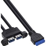 InLine® USB 3.2 Gen.1 Kabel, Mainboard intern zu 2x USB-A Buchse, 0,45m (33390K)