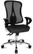 Topstar Bürodrehstuhl "Head Point SY Deluxe", schwarz Bezug: 100 % Polyester, stufenlose Sitzhöhenverstellung, - 1 Stück (HE29U G200)