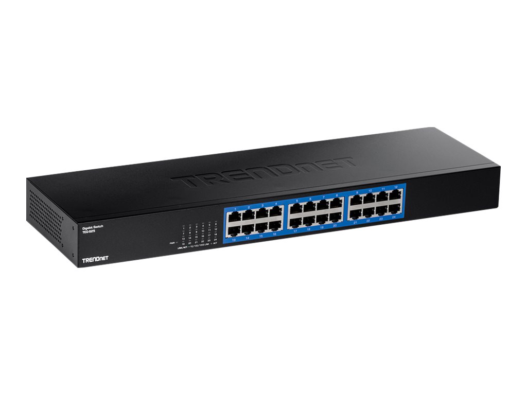 TRENDnet TEG-S25 24-Port Gigabit Switch Rack Mount Schwarz