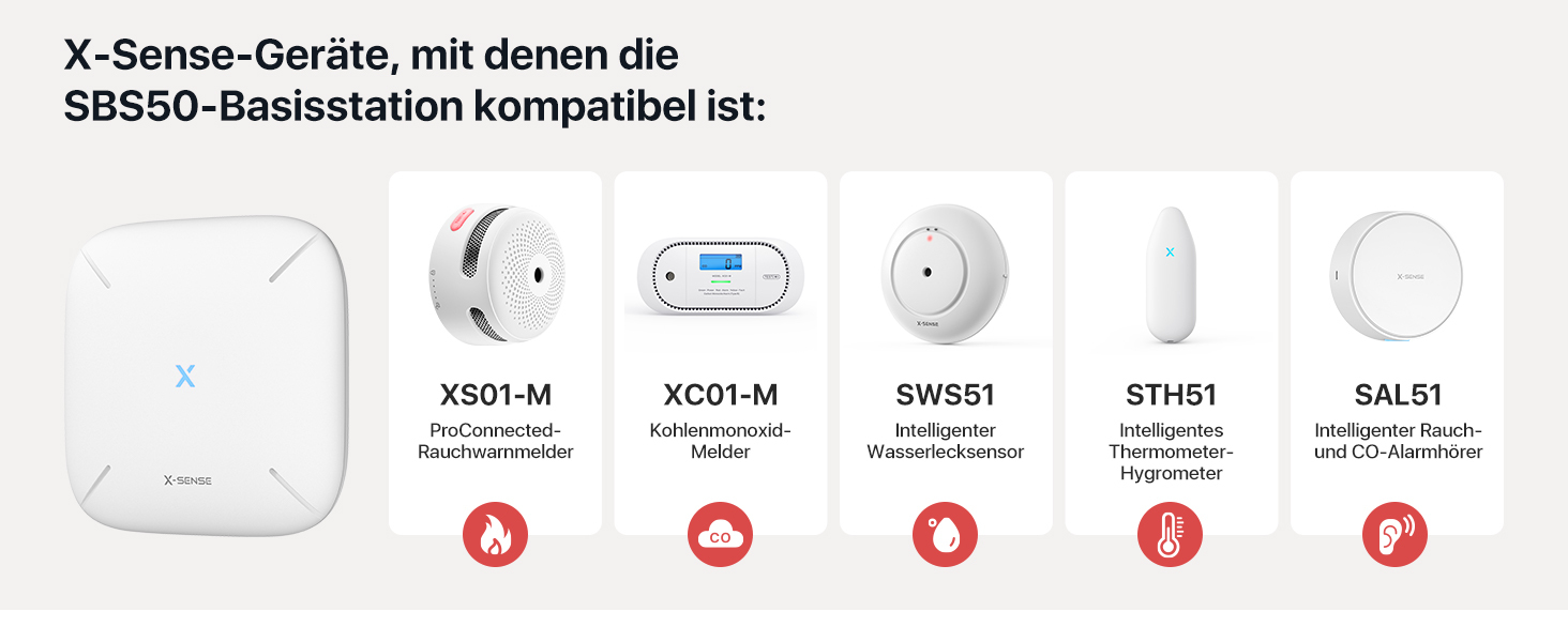 X-Sense SBS50 Alarmsignalverstärker Weiß
