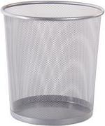 WESTCOTT Papierkorb, aus Drahtmetall, 12,3 L, silber im Mesh Design, rund, Durchmesser: 230 mm, Höhe: 270 mm, - 1 Stück (E-744607 00)