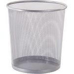 WESTCOTT Papierkorb, aus Drahtmetall, 12,3 L, silber im Mesh Design, rund, Durchmesser: 230 mm, Höhe: 270 mm, - 1 Stück (E-744607 00)
