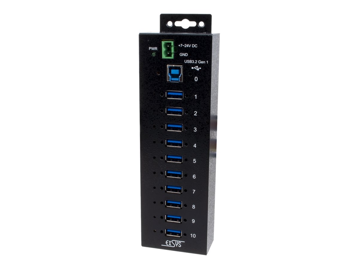 Exsys EX-1510HMVS USB-Hub 10 Ports USB 3.2 Gen 1 Schwarz