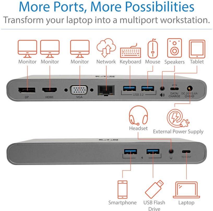 Tripp Lite Eaton Tripp Lite Series U442-DOCK4-INT Dockingstation Silber