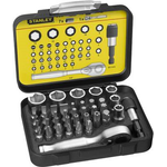 Stanley 1/4 Bit-Satz 25mm mit Mini-Umschaltknarre und Steckschlüsseln 39-teilig (1-13-906)