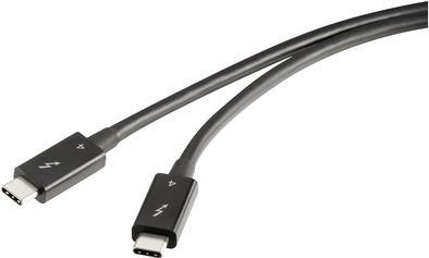 Renkforce Thunderbolt™-Kabel Thunderbolt™ 4 Thunderbolt™ (USB-C®) Stecker, Thunderbolt™ (USB-C®) Stecker 0.80 m Schwarz doppelt geschirmt RF-5235980 (RF-5235980)