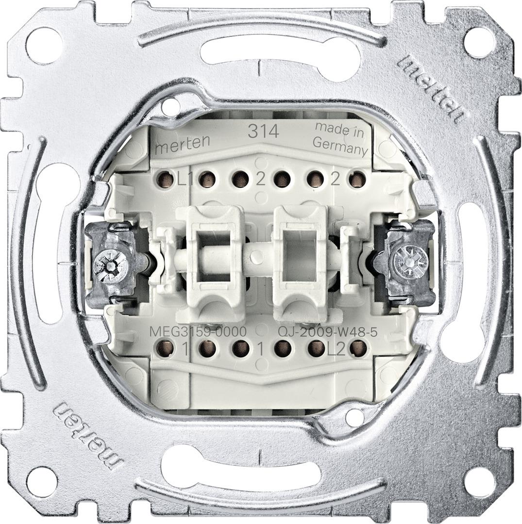 Merten Doppeltastereinsatz MEG3159-0000 2 Wechsel 1polig 10A AC250V (MEG3159-0000)