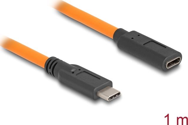 Delock USB 5 Gbps Kabel USB Type-C™ Stecker zu USB Type-C™ Buchse für Tethered Shooting 1 m orange (87960)
