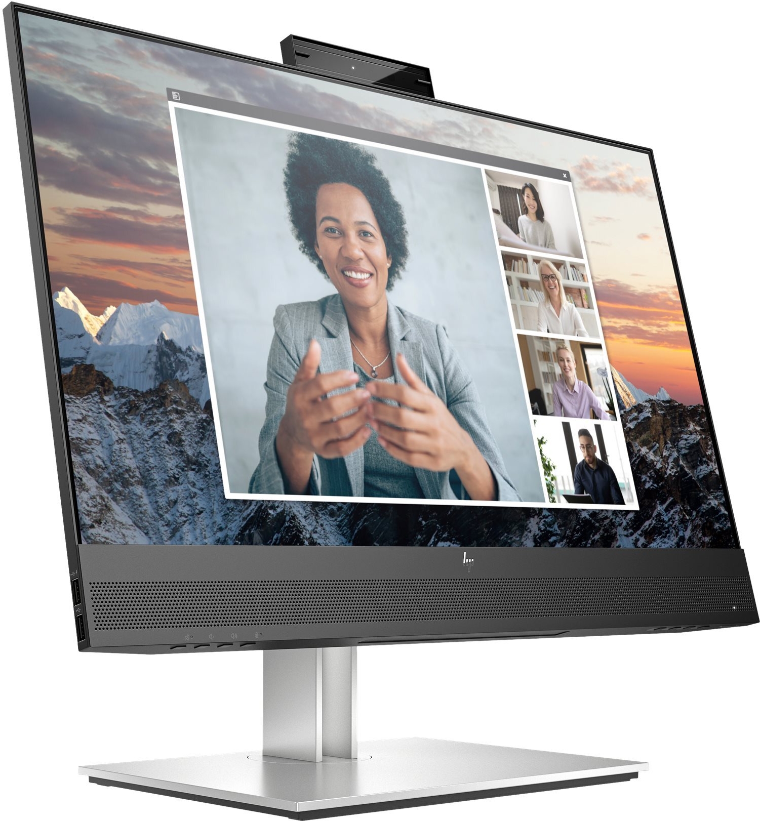 HP E-Series E24m G4 23.8" Full HD IPS Monitor Schwarz Silber