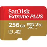 WESTERN DIGITAL EXTREME PLUS MICROSDXC 256GB+SD ADAPTER 200MB/S 140MB/S A2 C10 V (SDSQXBD-256G-GN6MA)