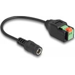 Delock DC 5,5 x 2,1 mm Buchse zu Terminalblock Adapter mit Drucktaster 15 cm (66326)