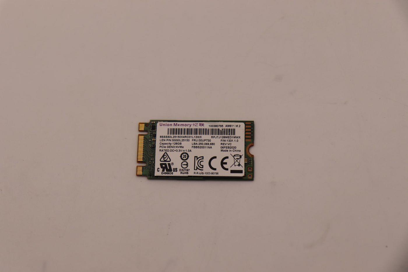 Lenovo PCIe NVMe SSD 128GB M.2 2242 (00UP730)