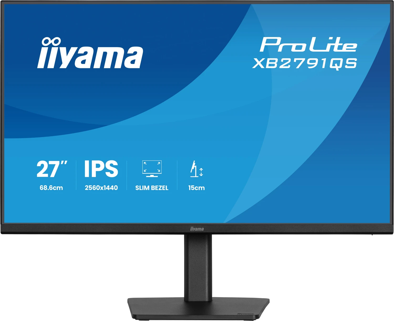 IIYAMA XB2791QS-B1 68,58cm 27Zoll IPS-panel 4-side slim bezel 2560x1440 15cm Height Adj. Stand 1ms MPRT 350cd/m 1000:1 Speakers (XB2791QS-B1)