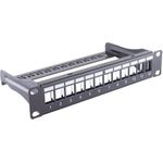 shiverpeaks ®-BASIC-S--10" Keystone Panel, 12-fach, 1HE, STP, schwarz (BS08-10080)