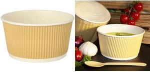 PAPSTAR Suppenbecher "pure" Ripple Wall, 998 ml, beige aus Pappe mit PLA-Beschichtung, biologisch abbaubar, - 1 Stück (89331)