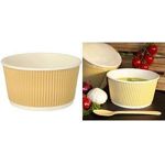 PAPSTAR Suppenbecher "pure" Ripple Wall, 998 ml, beige aus Pappe mit PLA-Beschichtung, biologisch abbaubar, - 1 Stück (89331)