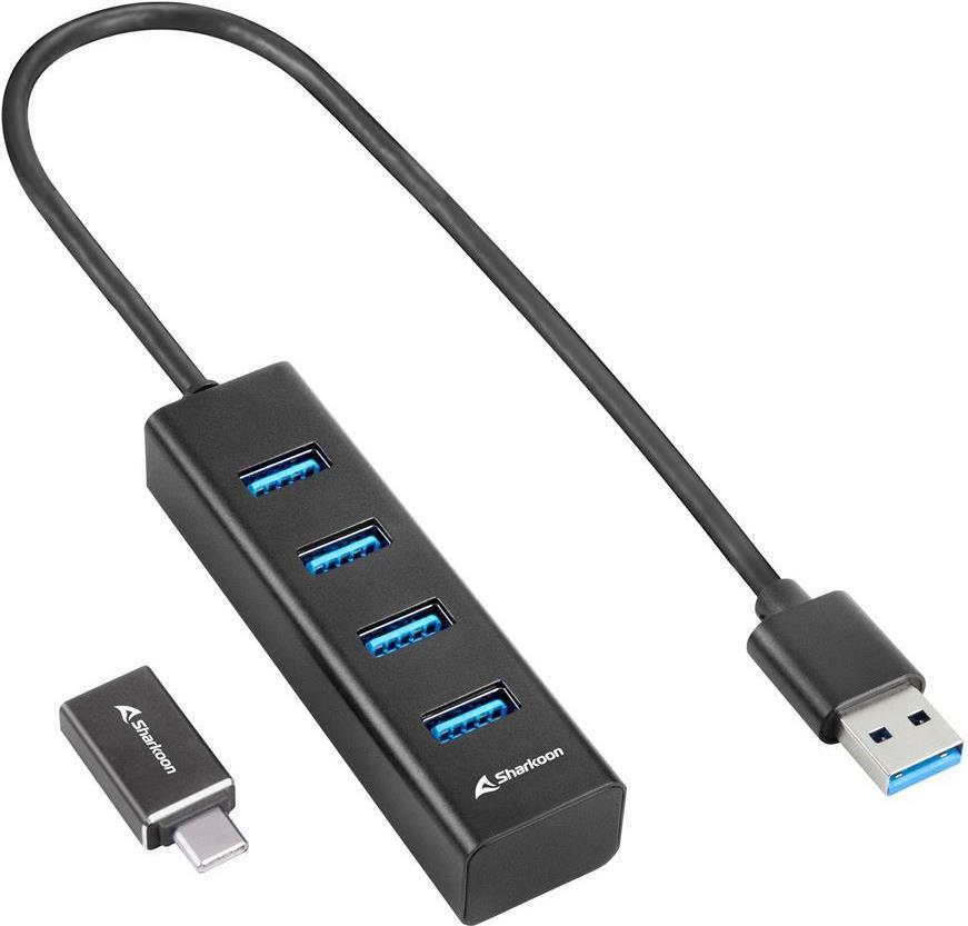 Sharkoon 4-Port USB 3.2 Gen 1 Alu Hub (37582)
