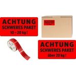 200 AVERY Zweckform Warnetiketten rot Â»ACHTUNG SCHWERES PAKET 10-20 kg!Â« 100,0 x 50,0 mm (7254)